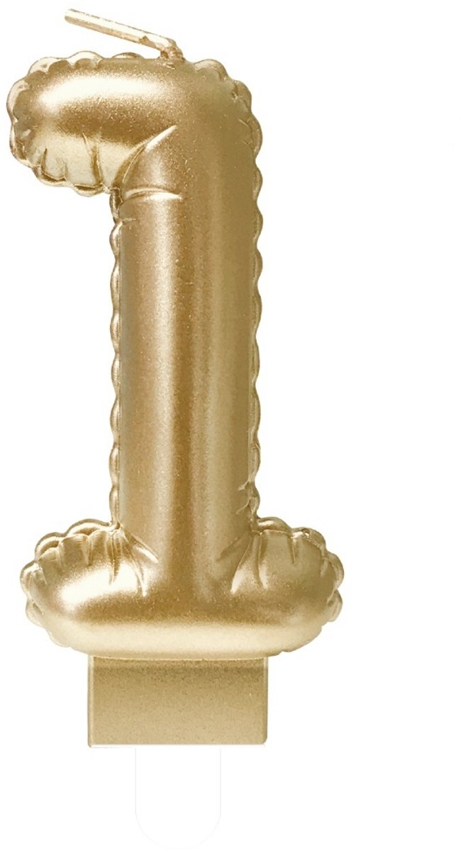 Foil balloon candle gold 1 | 4 stuks